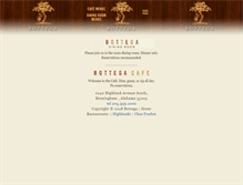 Tablet Screenshot of bottegarestaurant.com